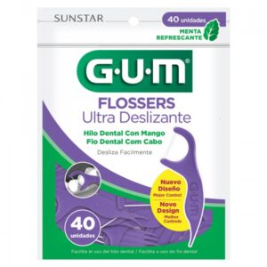 Flosser ultra deslizante G.U.M menta c/40 pza (morado)