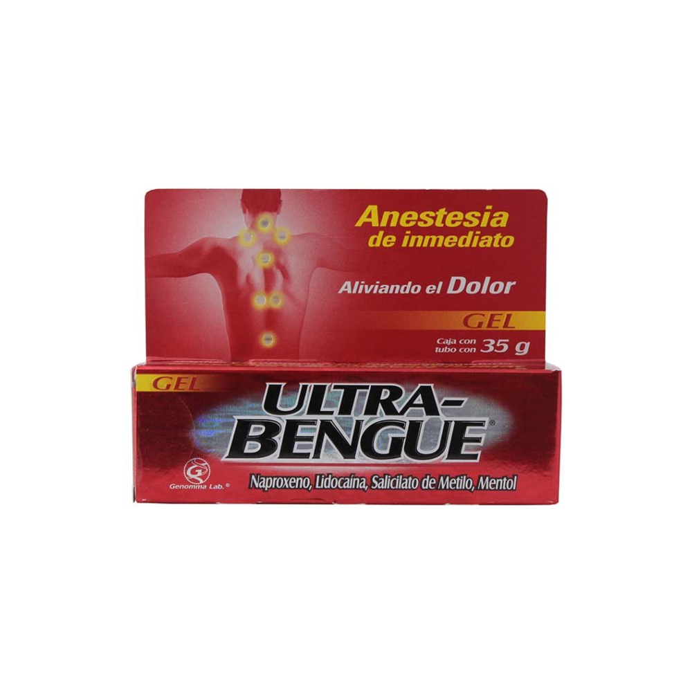 ULTRA BENGUE tubo 35 g. Naproxeno, Lidocaina, Salicilato de Metilo, Mentol
