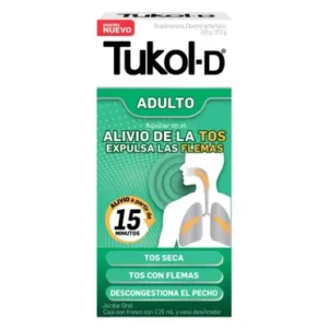 Tukol-D  tos y flemas 125ml guaifenesina, dextrometorfano 2-0.2g