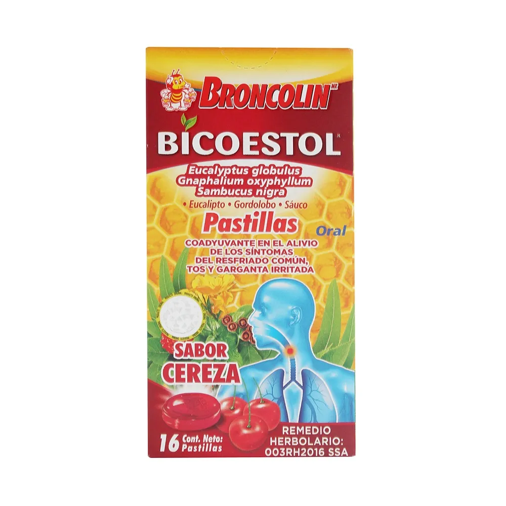 Broncolin pastillas 16, eucalipto, gordolobo, sauco bicoestol