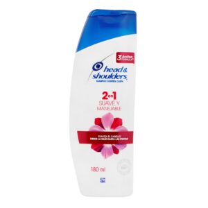 SHAMPOO h&s suave y manejable 2 en 1 180 ml