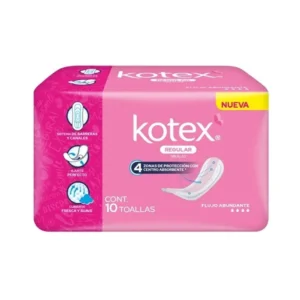 Kotex regular c/10 toallas flujo abundante