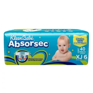 Pañales absorsec KLEEN BEBÉ grandes etapa 4 c/40
