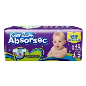 Pañal absorsec jumbo KLEEN BEBÉ etapa 5 c/40