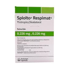 Tiotropio, Olodaterol .226 mg , .226 mg Solución. Caja con cartucho con 4 ml. Spiolto  Respimat