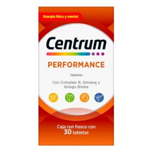 CENTRUM PERFORMANCE complejo B, Ginseng y ginkgo biloba c/30 tabs