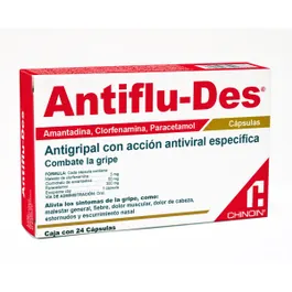 Antiflu-des amantina, clorfenamina, paracetamol antigripal 24 caps