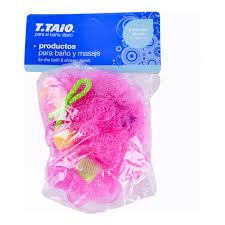 Esponja para baño, color rojoTTAiO