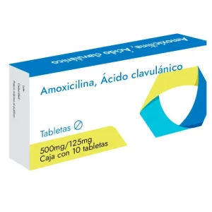 Amoxicilina, Acido Clavulanico 50 Mh/125Mg, Frasco Con 10 Tabletas / Salucom