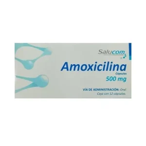 Amoxicilina 500 mg, caja con 12 capsulas / SALUCOM