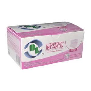 Cubrebocas infantil rosa c/50 pzs
