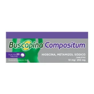buscapina compositum hioscina/metamizol sódico 10 mg/250 mg caja c/20 tabletas