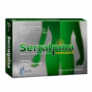 SERRALPINA ( HIOSCINA/METAMIZOL 10 TABLETAS