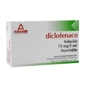 Diclofenaco inyectable 75mg/ 3 ml c/2 ampolletas