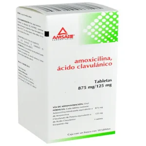AMOXICILINA CON ACIDO CLAVULANICO 875/125 AMSA CON 10 TABS