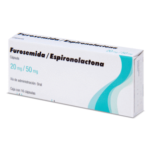 Furosemida / Espirinolactona 20mg/50mg, caja con 16 caps.