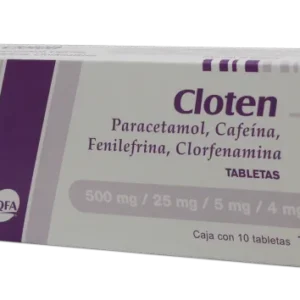 CLOTEN (PARACETAMOL. CSFEINA, FENILEFRINA, CLORFENAMINA) 10 TABS