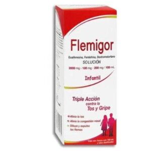 Flemigor (Guaifenesina, fenilefrina, dextrometorfano) Infantil 6-12 años