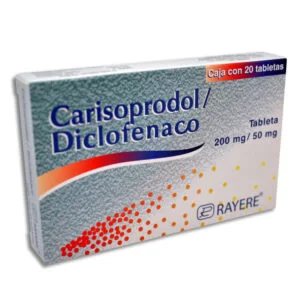 Carisoprodol/ diclofenaco 200mg/50mg REYERE c/20 tabs