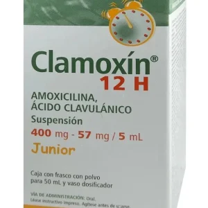 Amoxicilina, acido clavulanico 400mg-57mg/5ml  junior