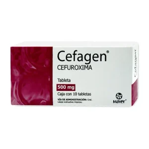 Cefuroxima 500 mg, caja con 10 tab, CEFAGEN / MAVER