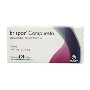 Loratadina. betametasona 5mg 0.25mg cajja con 10 tabs ERISPAN