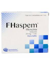 Hioscina 20Mg/1Ml, Solución Inyectable, Caja Con 3 Ampolletas/ Fhaspem