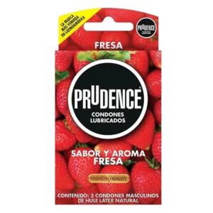 CONDONES LUBRICADOS PRUDENCE FRESA CON 3 PZS