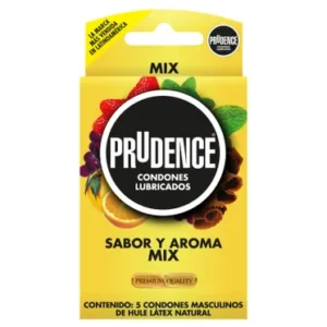 CONDONES LUBRICADOS PRUDENCE  MIX CON 5 PZS