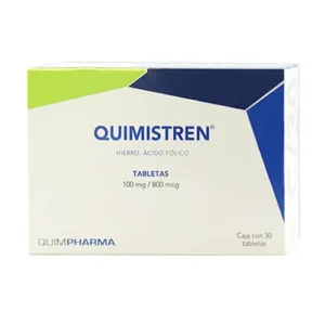 Quimistren hierro/ acido fólico 10mg/ 800mg c/30tabs