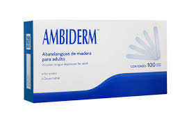 Abatelenguas de madera con 100 piezas. AMBIDERM