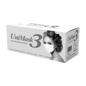 Cubrebocas tricapa blancos c/50 pzas UniMask3