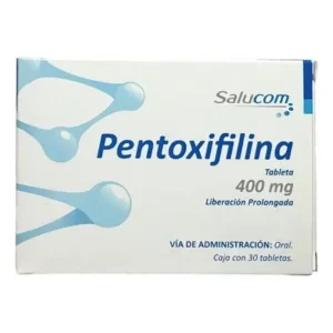Pentoxifilina 400 mg LP, caja con 30 tabletas / SALUCOM