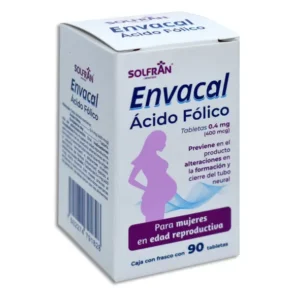 ENVACAL ACIDO FOLICO, CAJA CON 90 TABLETAS 0.4 MG (400 MCG)