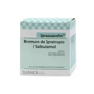 IPRASUAVELIN Bromuro de Ipatropio / Salbutamol .5MG/2.5MG/2.5ML solución para nebulización