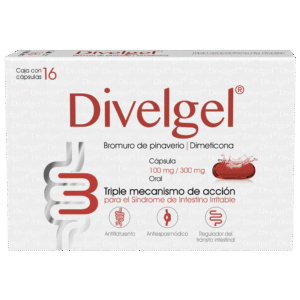 Bromuro De Pinaverio/ Dimeticona 100Mg/300Mg C/16Caps, Divelgel