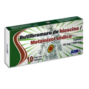 Butilbromuro de hioscina/ metamizol sodico c/10tabs 10mg/250mg