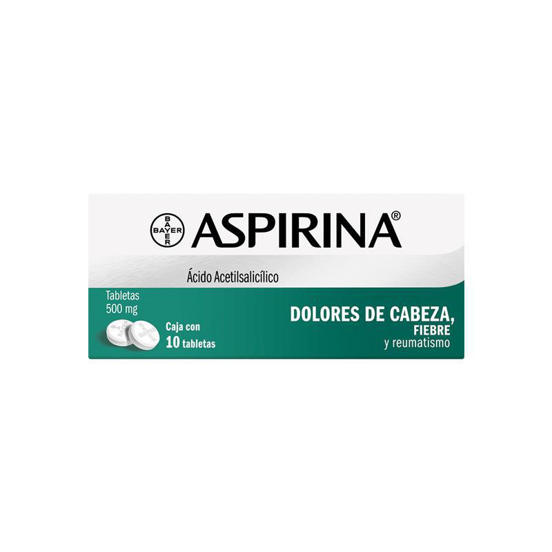 Aspirina (Acido Acetilsalicilico) - Por pieza - tira de 10 piezas cada una